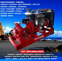 Tersedia Mesin Pompa Diesel DEFENDER 4BDZL dengan harga bMURAHb